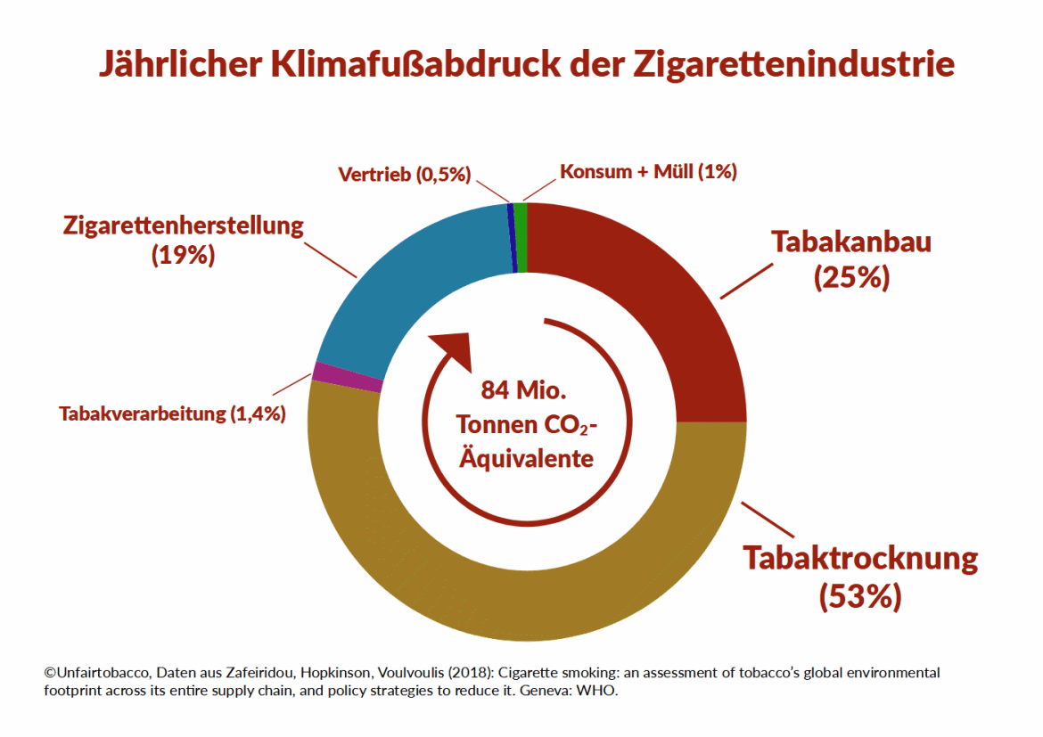 Grafik zum Klimafußabdruck der Zigarettenindustrie